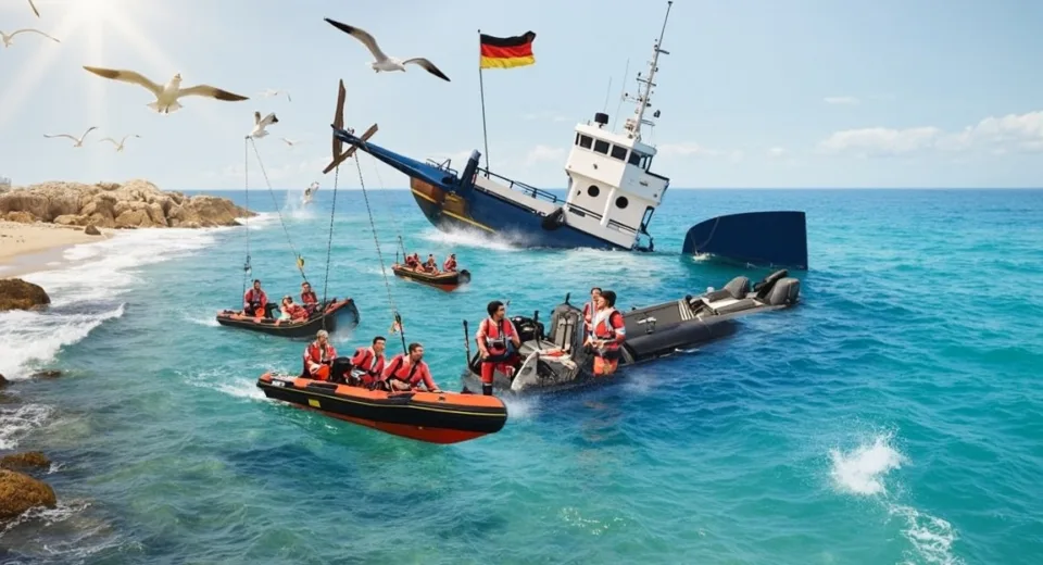 Breaking: German-flagged Vessel Sinks Near Magaluf Beach - All Passengers Rescued Safely