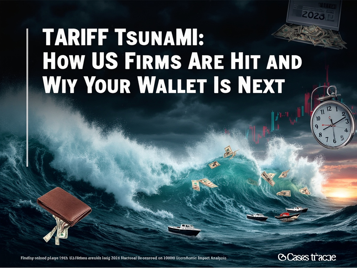 Tariff impact visualization showing businesses and consumers affected by rising costs