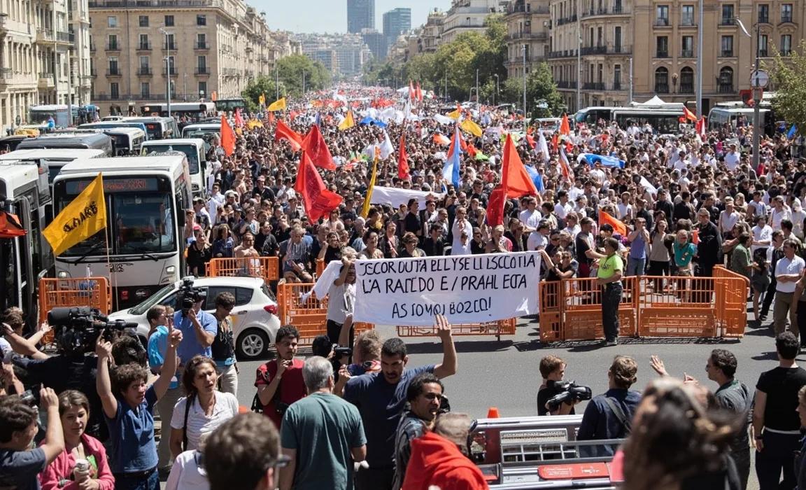 Traffic Disruptions & Protests Sweep Valencia as General Strike Begins | Latest Updates