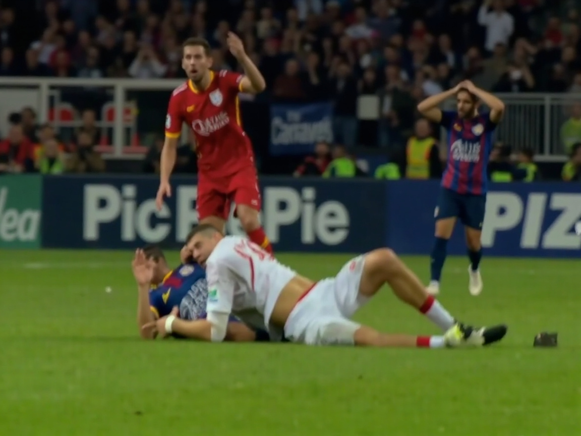 Unexpected Fall at Football Match