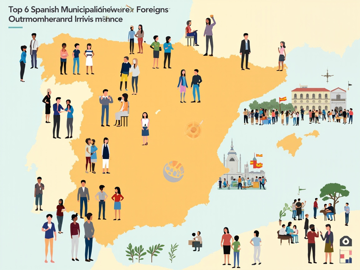 Spanish coastal town with diverse international residents