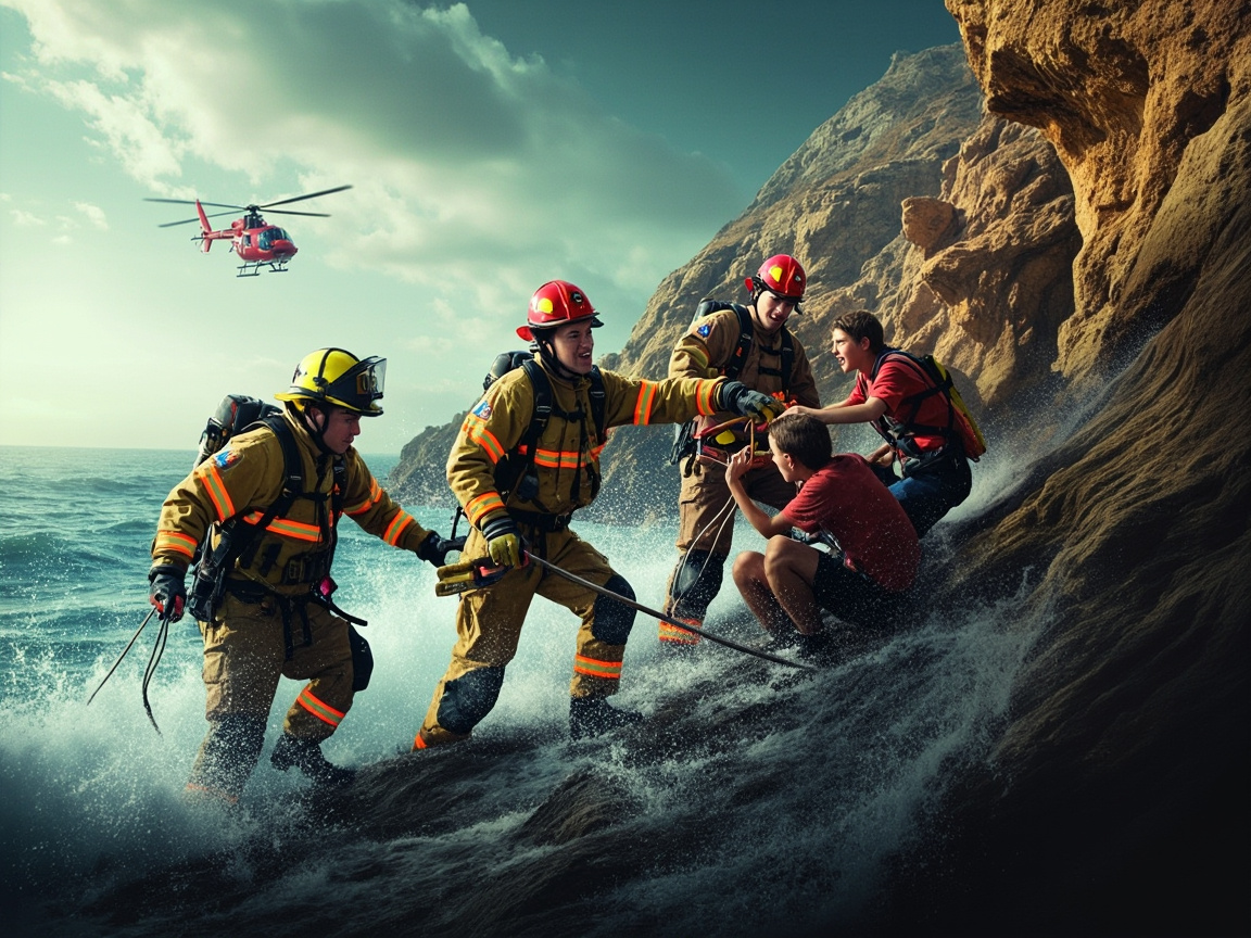 Dramatic Rescue: Mallorca Firefighters Save Four Youths from Perilous Situation