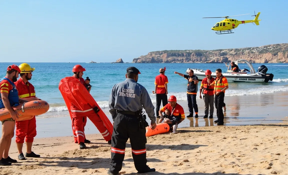 Emergency Services Conduct Coastal Rescue Drill at Albir Beach | Safety Training Exercise