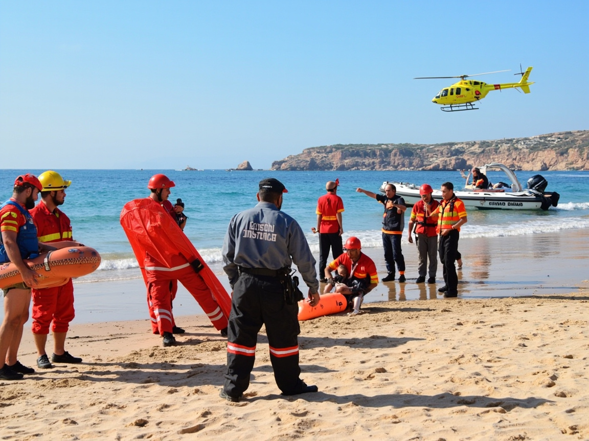 Emergency Services Conduct Coastal Rescue Drill at Albir Beach | Safety Training Exercise