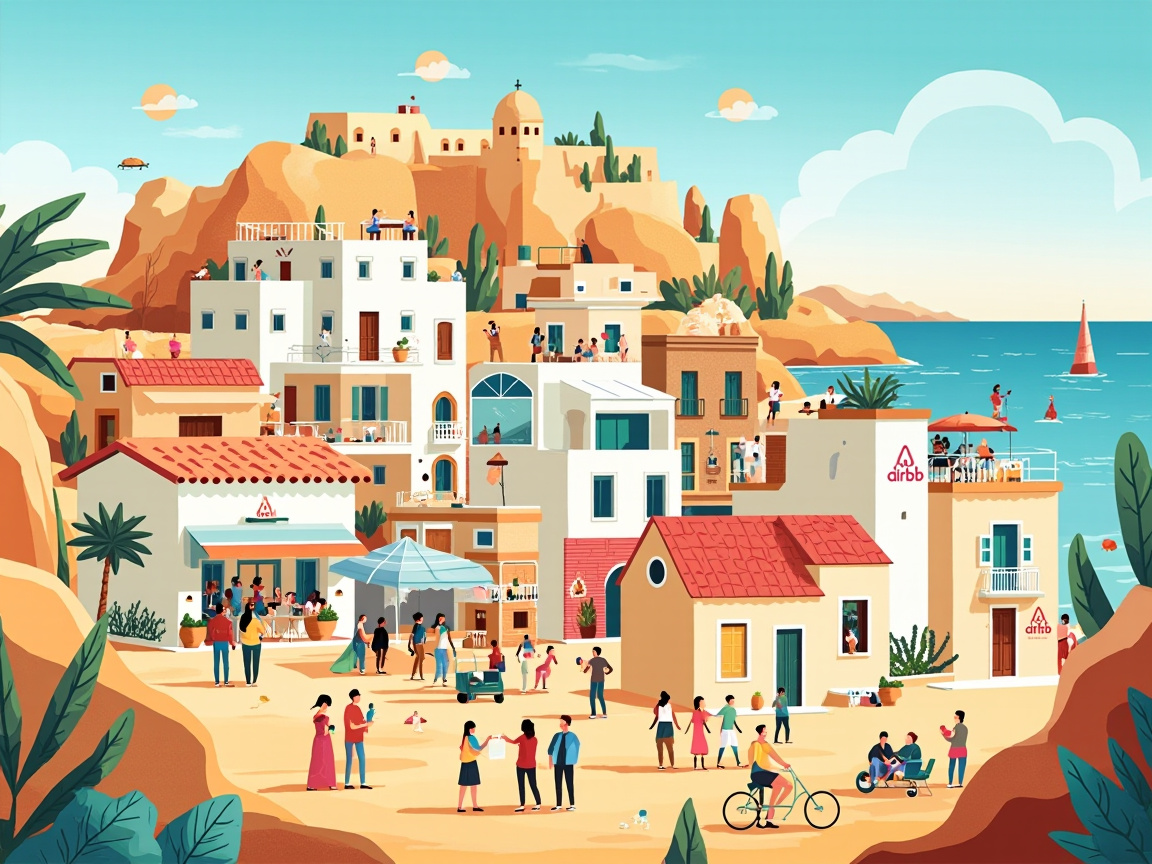 Almeria coastal view with Airbnb properties