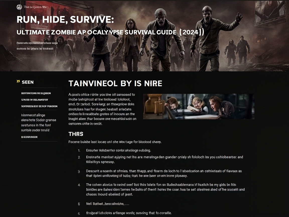 Run, Hide, Survive: Ultimate Zombie Apocalypse Survival Guide [2024]